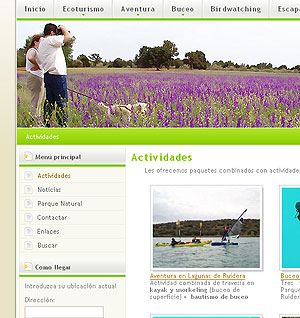 Turismo en el Parque Natural de las Lagunas de Ruidera. Ecoturismo, turismo activo, birdwatching, buceo, turismo familiar, paintball, alojamiento con encanto y actividades en la naturaleza.